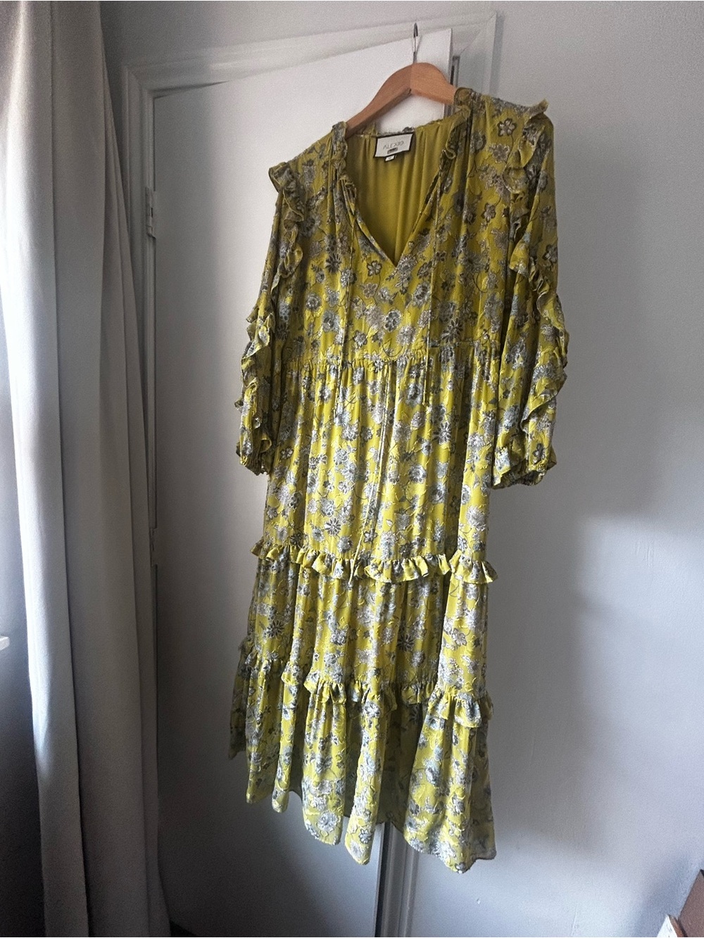 Alexis Auja Floral Ruffle Midi Dress